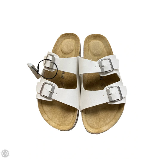 Sandals Heels Platform By Cushionaire In Brown & White, Size: 10