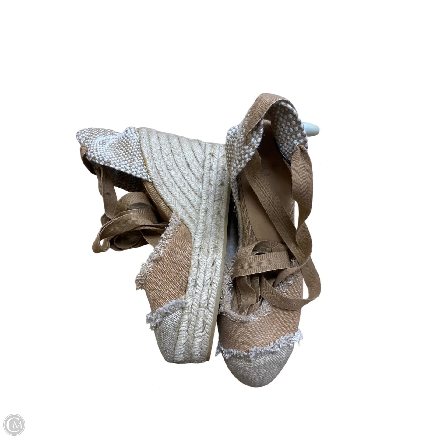 Sandals Heels Wedge By Cme In Cream, Size: 6