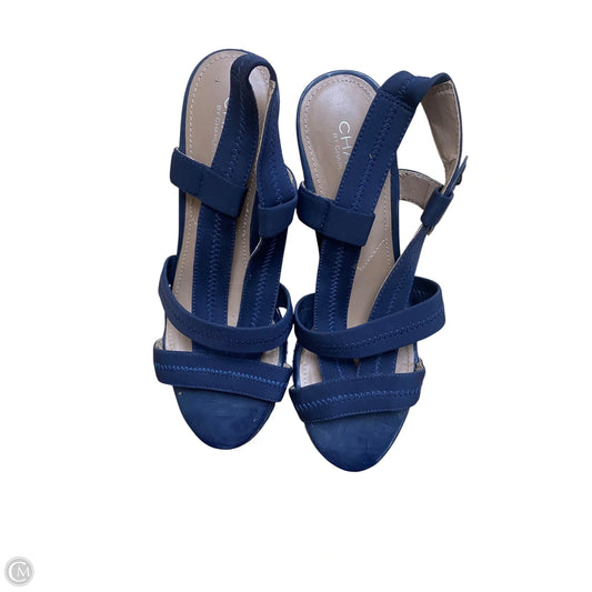 Sandals Heels Wedge By Charles By Charles David In Blue, Size: 7.5