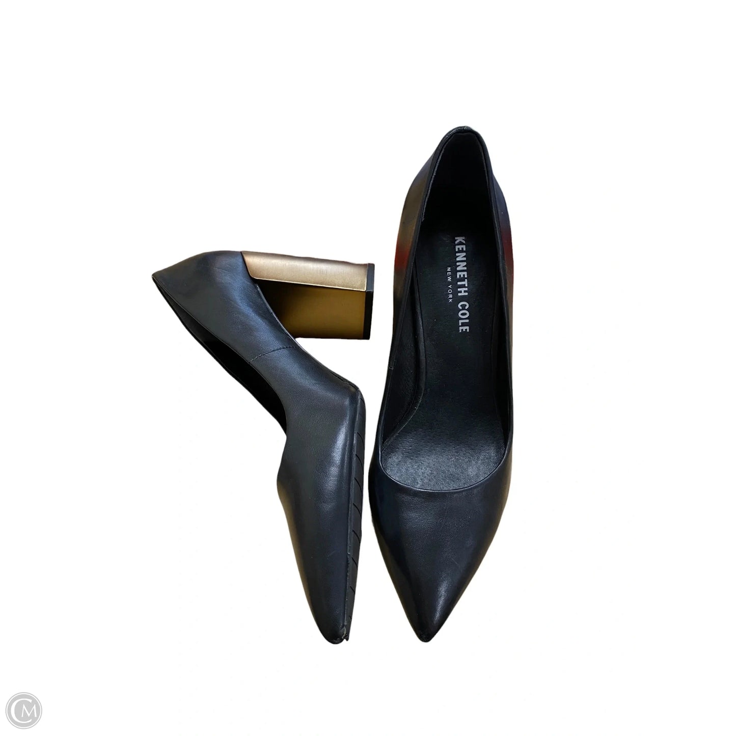 Shoes Heels Block By Kenneth Cole In Black & Gold, Size: 7