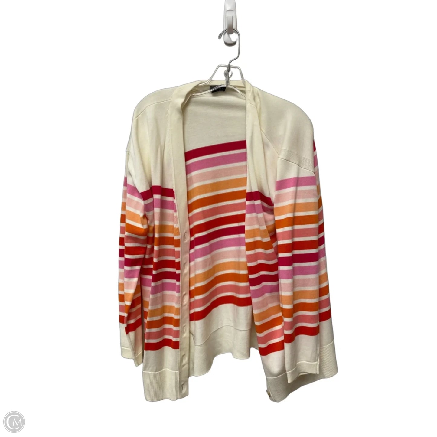 Cardigan By Talbots In Striped Pattern, Size: L