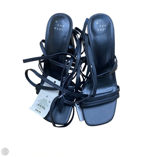 Sandals Heels Block By A New Day In Black, Size: 9