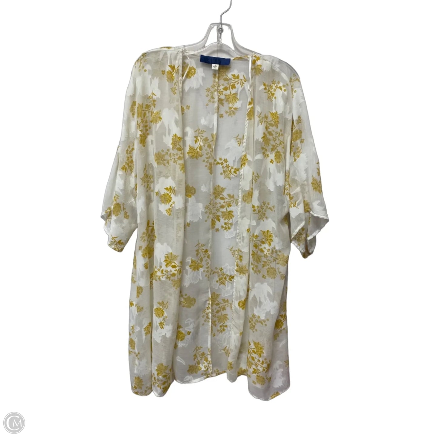Shawl By Blue Rain In White & Yellow, Size: S