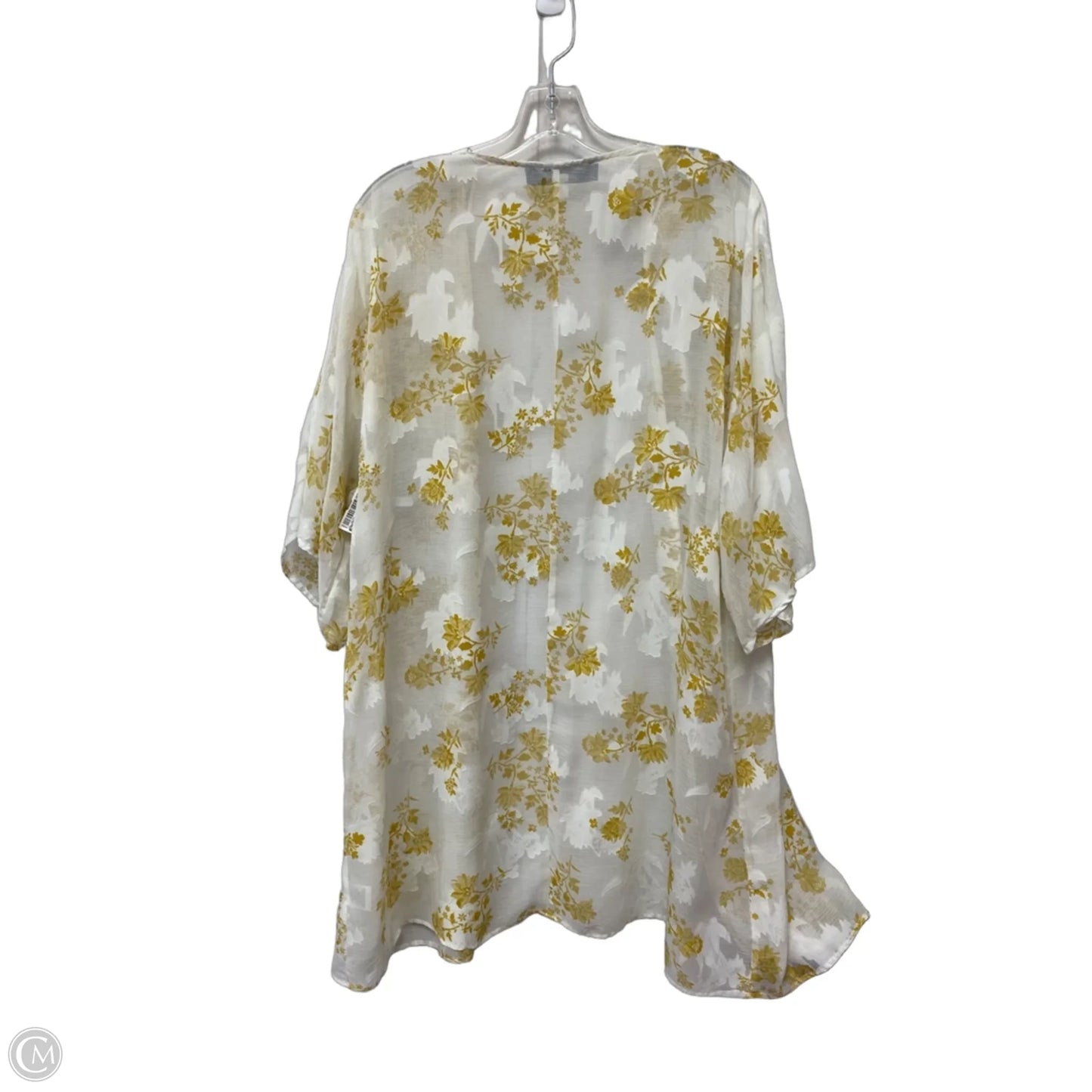 Shawl By Blue Rain In White & Yellow, Size: S