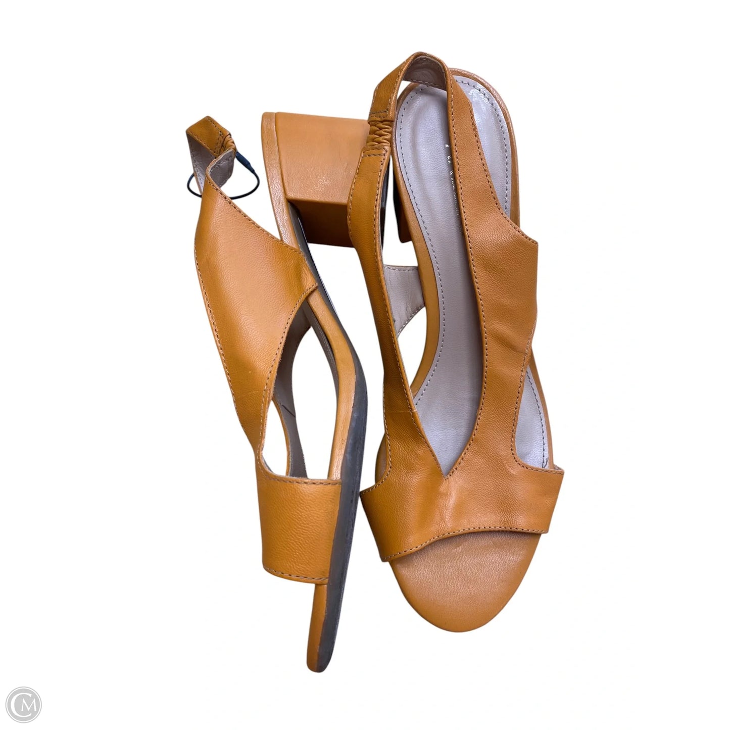 Sandals Heels Block By Cme In Orange, Size: 7.5