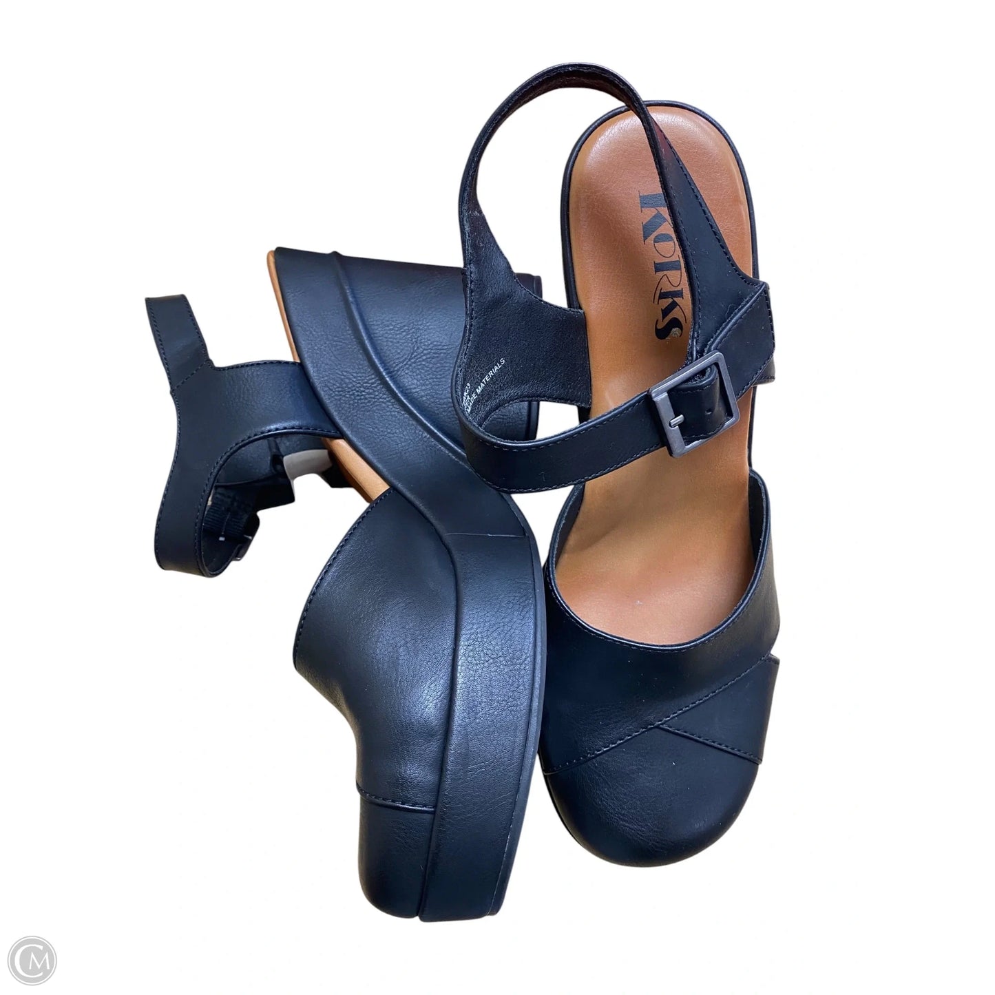Sandals Heels Block By Korks In Black, Size: 11