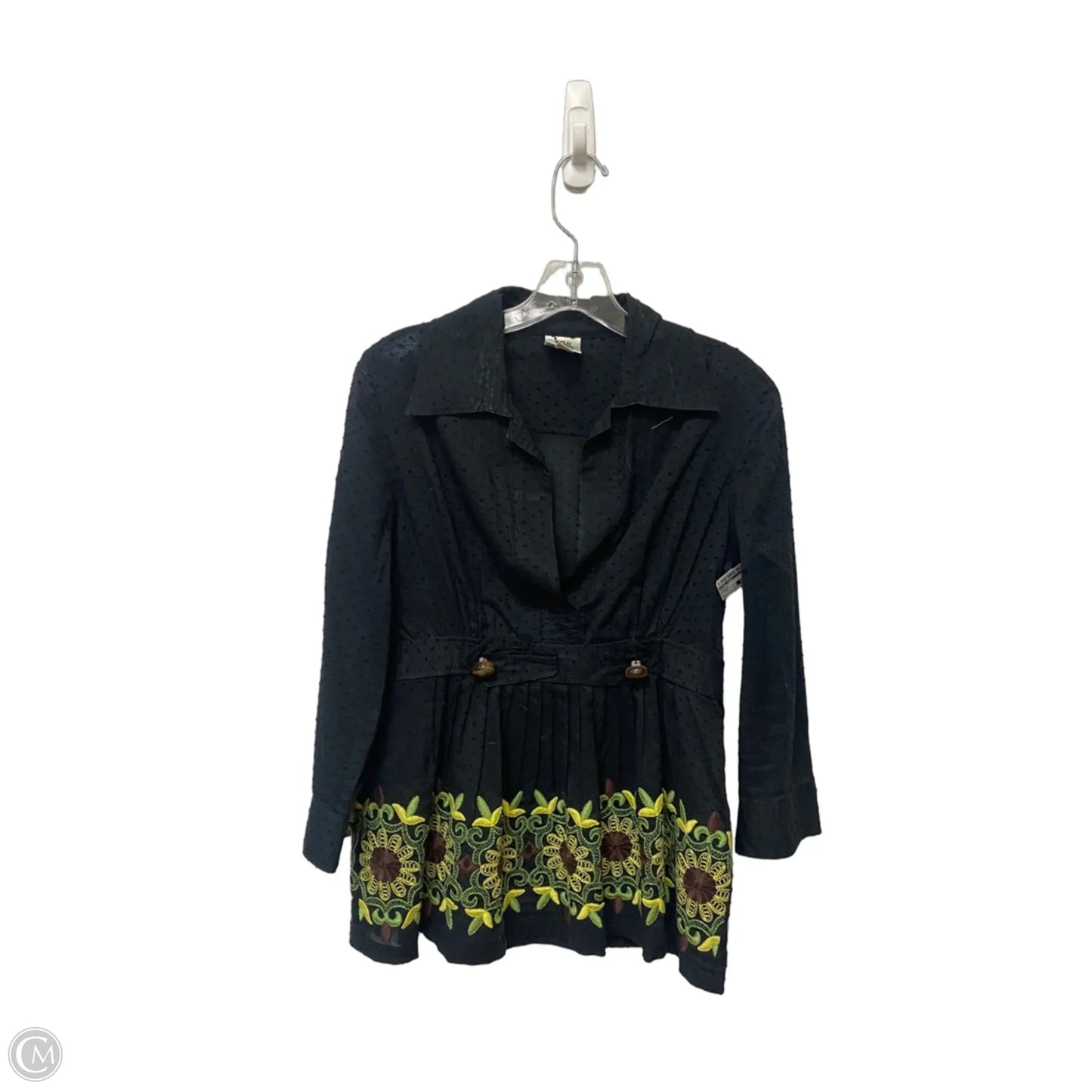 Top Long Sleeve By Ivy Jane In Black, Size: S
