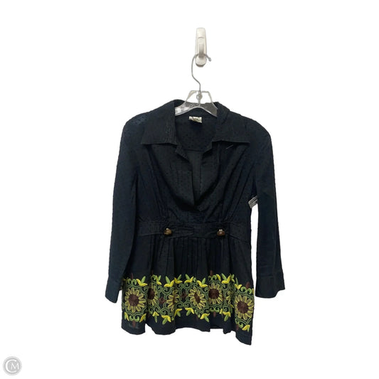 Top Long Sleeve By Ivy Jane In Black, Size: S