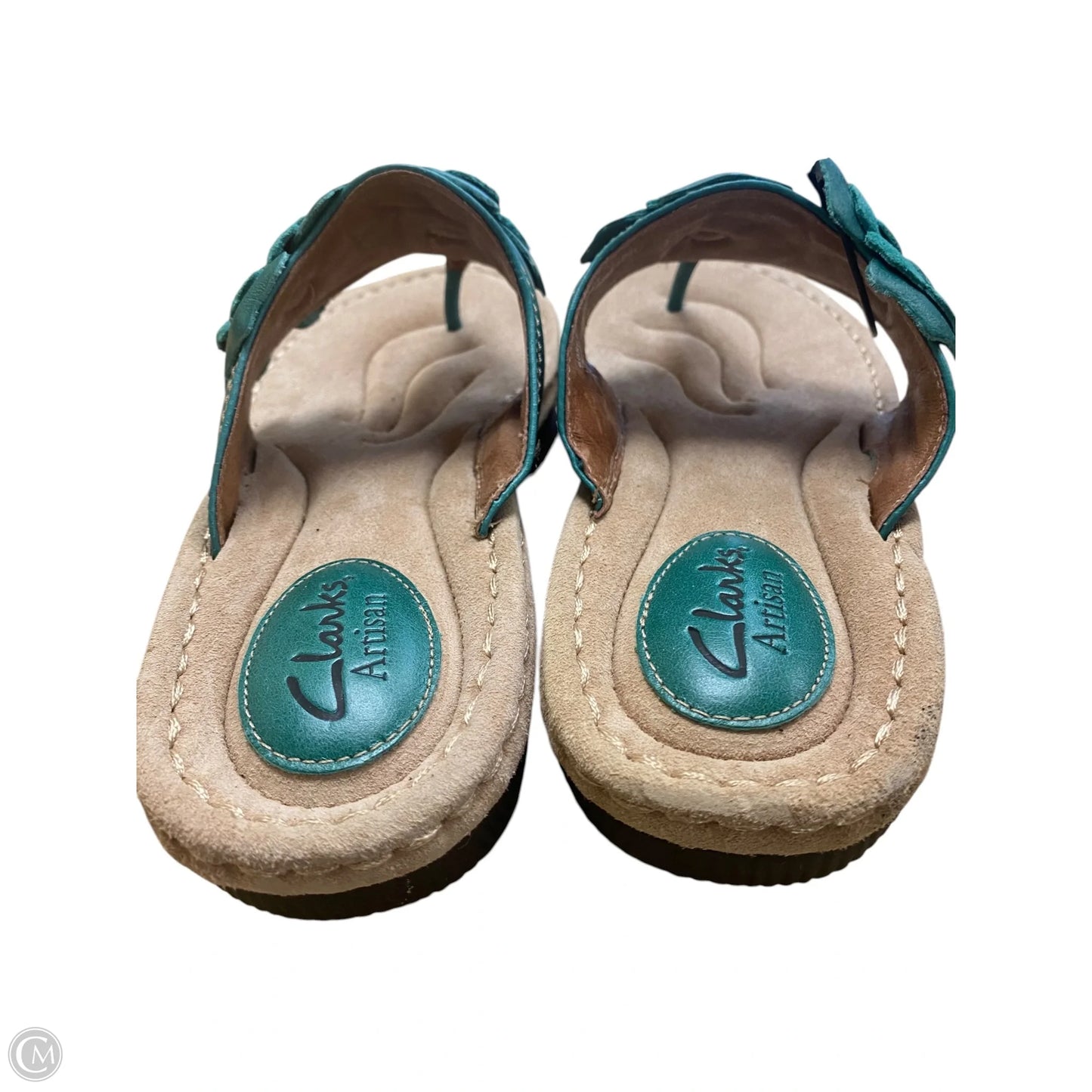 Sandals Flats By Clarks In Green, Size: 8.5