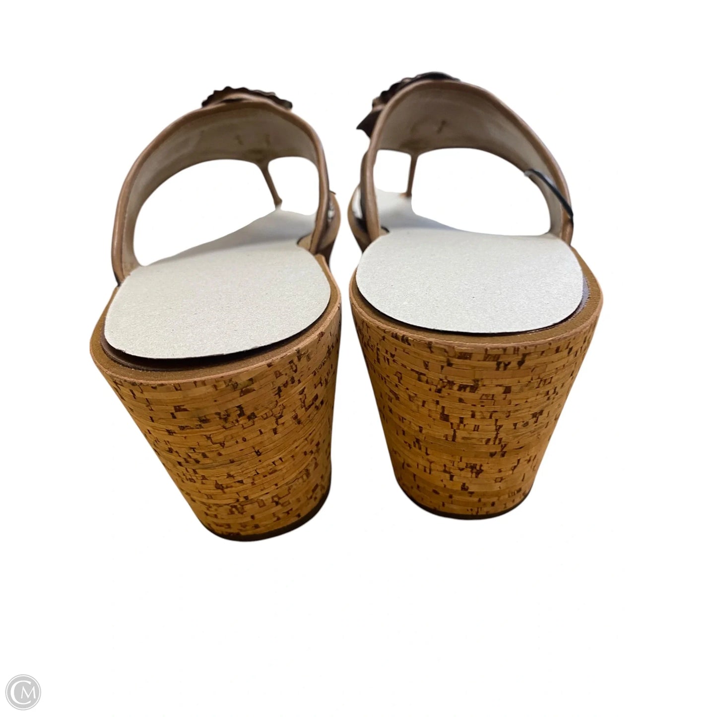 Sandals Heels Wedge By Clarks In Brown, Size: 8.5