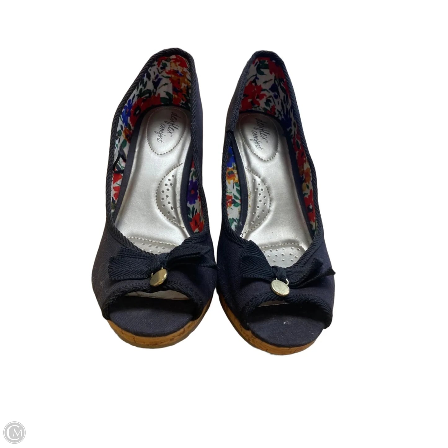 Shoes Heels Wedge By Dexflex In Black, Size: 8.5