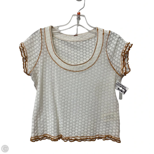 Top Short Sleeve By Free People In Cream, Size: Xs