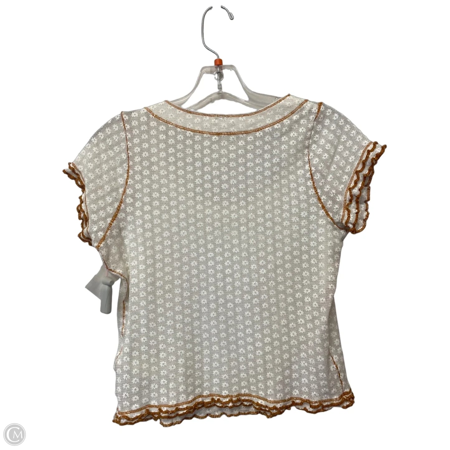 Top Short Sleeve By Free People In Cream, Size: Xs