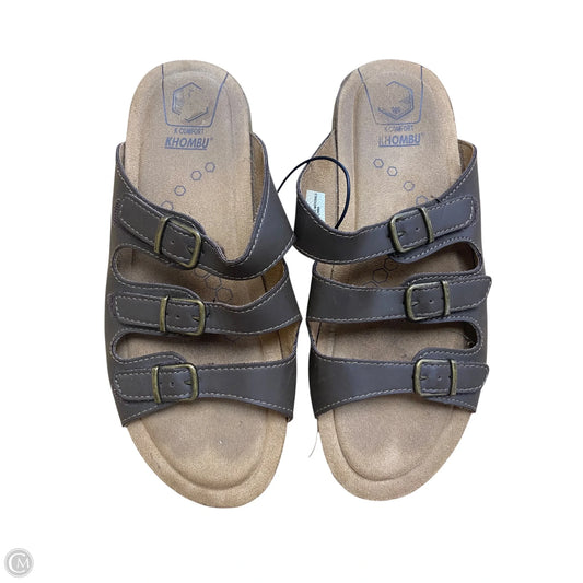 Sandals Flats By Khombu In Brown, Size: 9