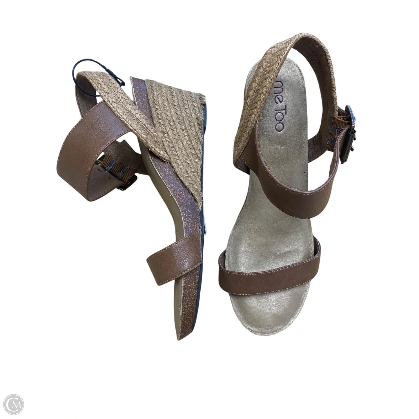 Sandals Heels Wedge By Me Too In Brown, Size: 8