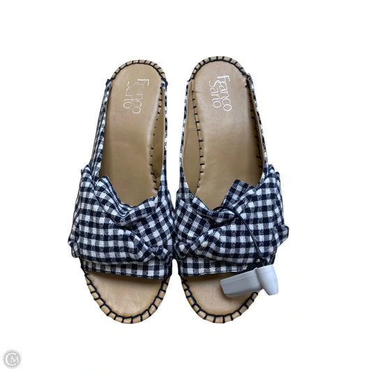 Sandals Heels Wedge By Franco Sarto In Checkered Pattern, Size: 7.5