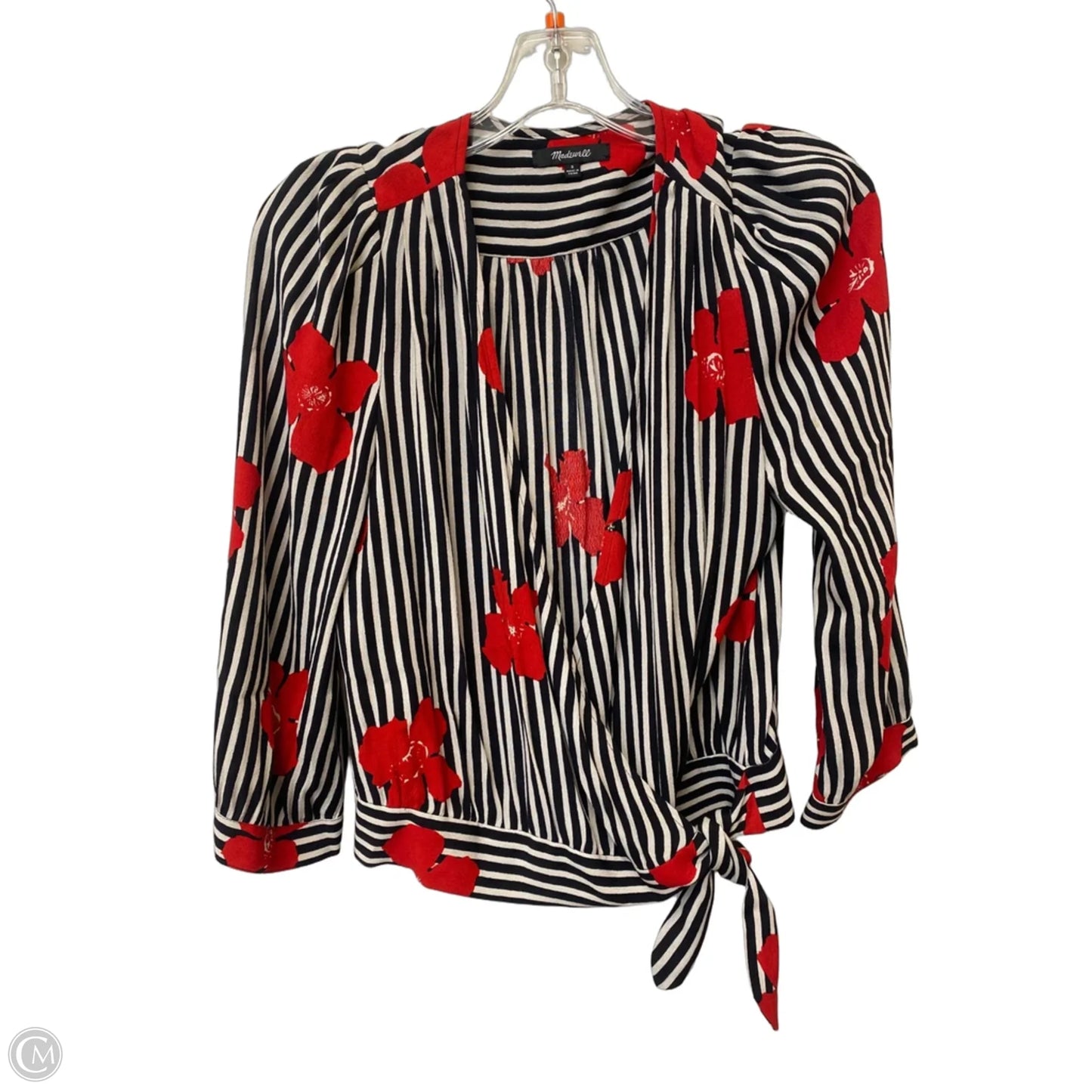 Top Long Sleeve By Madewell In Striped Pattern, Size: S