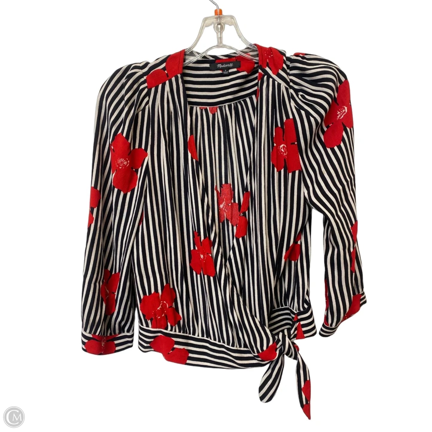 Top Long Sleeve By Madewell In Striped Pattern, Size: S