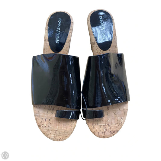 Sandals Heels Wedge By Donald Pliner In Black, Size: 9