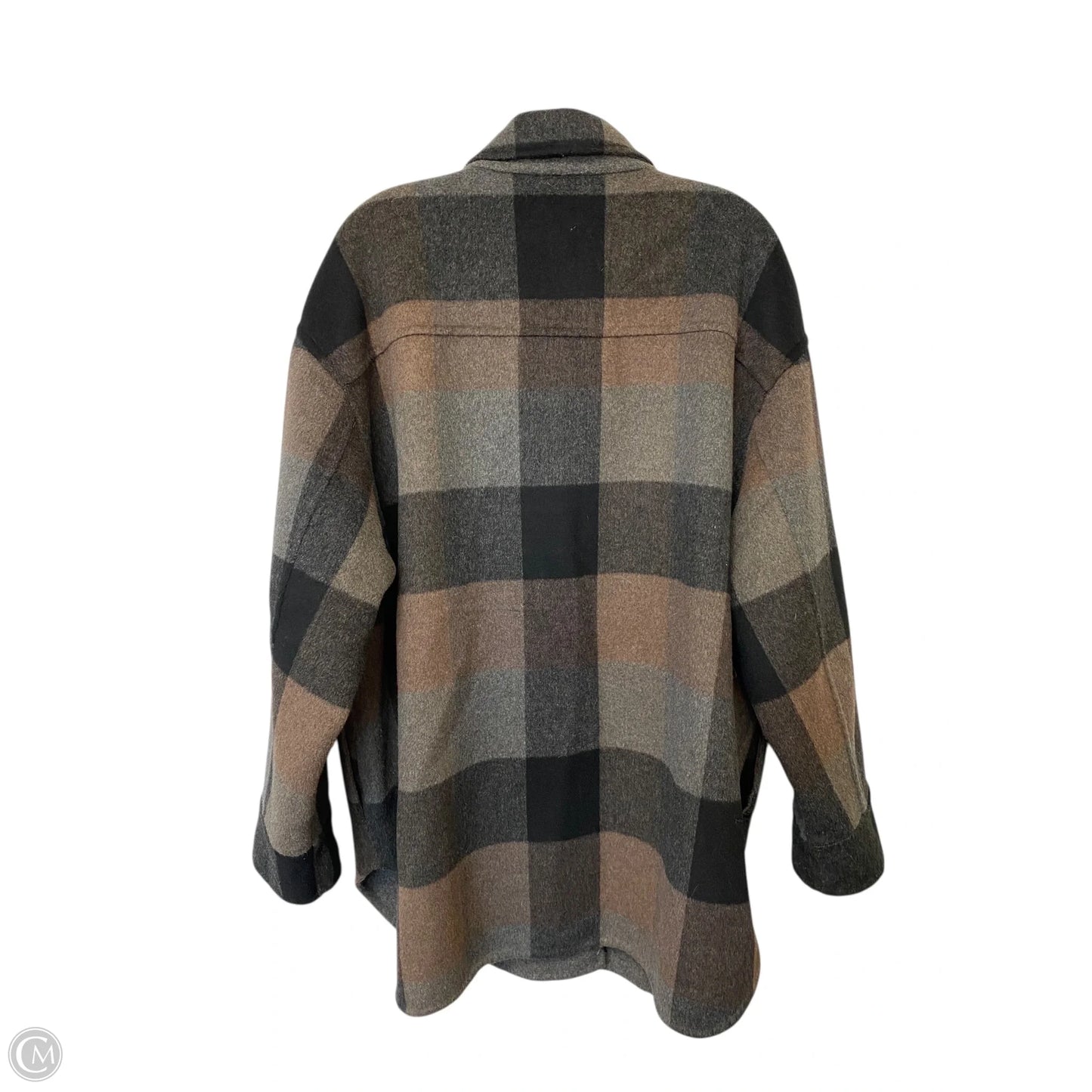 Coat Peacoat By Cme In Plaid Pattern, Size: L
