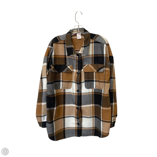 Jacket Shirt By No Boundaries In Plaid Pattern, Size: 3x