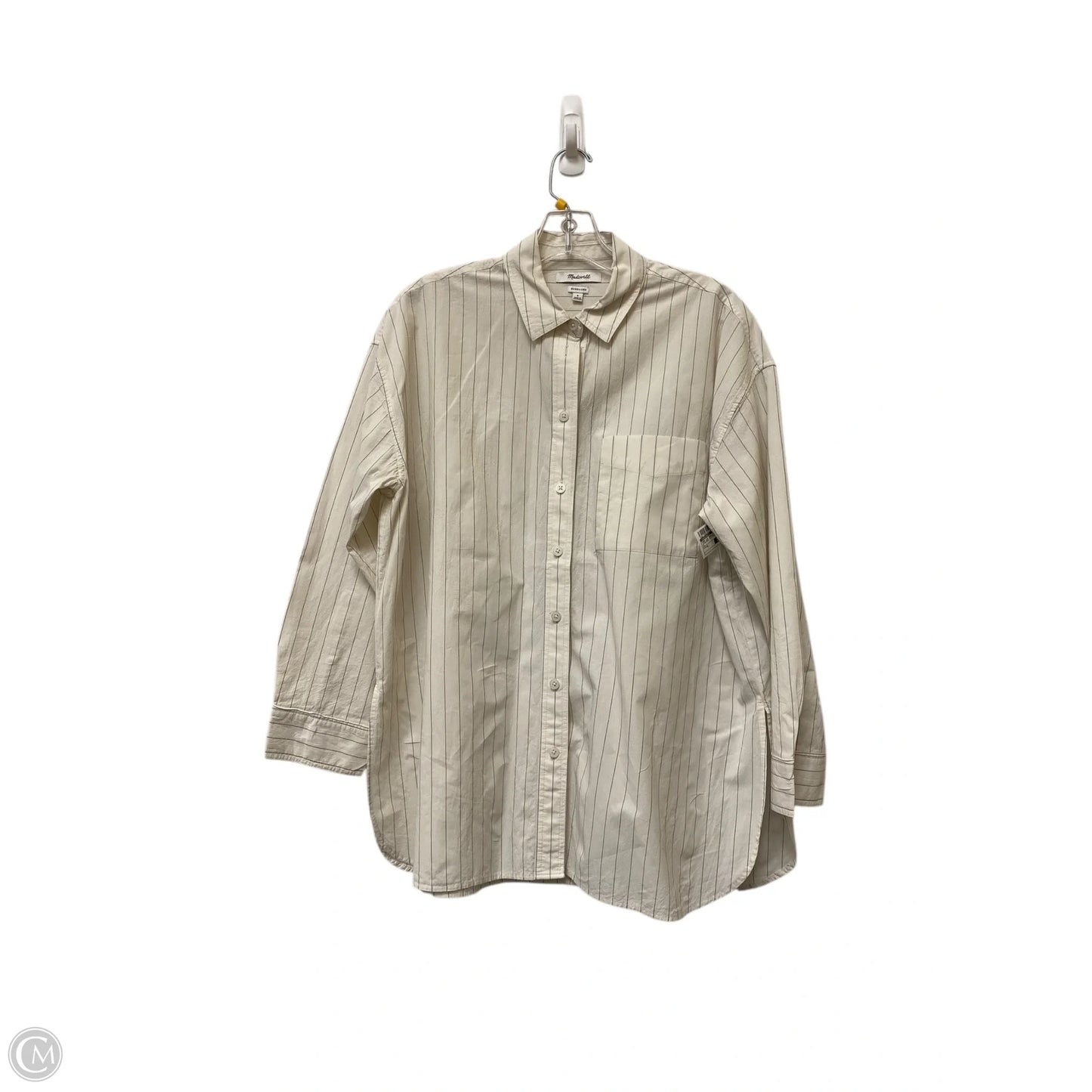 Top Long Sleeve Basic By Madewell In Striped Pattern, Size: S