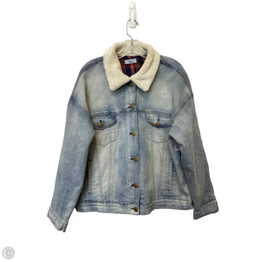 Jacket Shirt By Easel In Blue Denim, Size: M