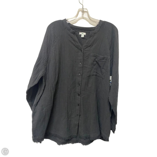 Top Long Sleeve Basic By Dip In Black, Size: 1x