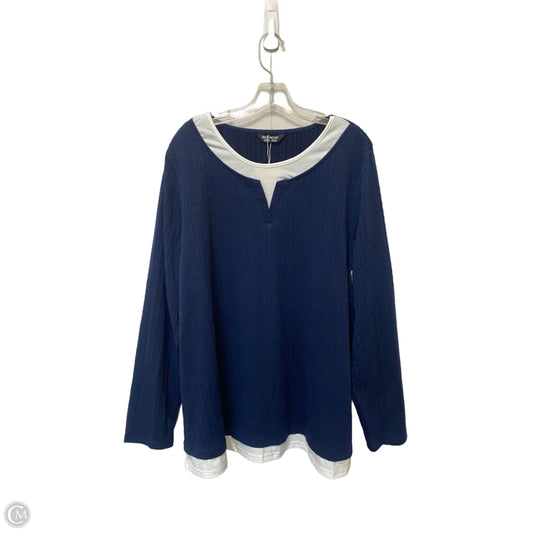 Top Long Sleeve By Bloomchic In Navy, Size: 18