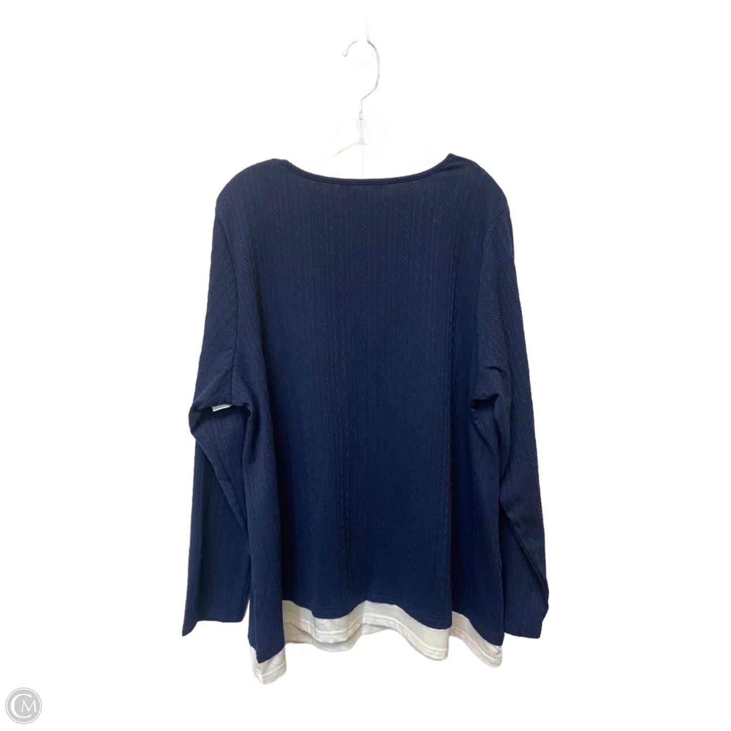 Top Long Sleeve By Bloomchic In Navy, Size: 18