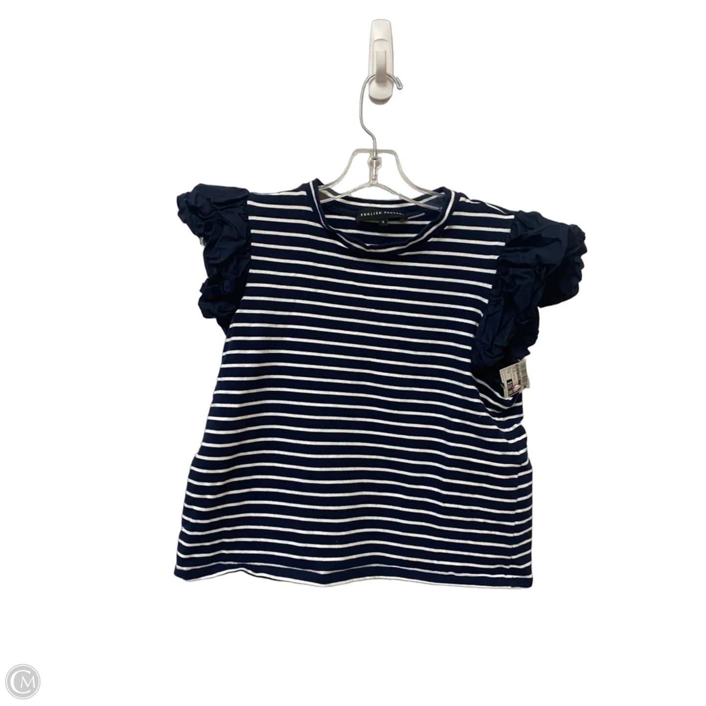 Top Short Sleeve By English Factory In Striped Pattern, Size: S