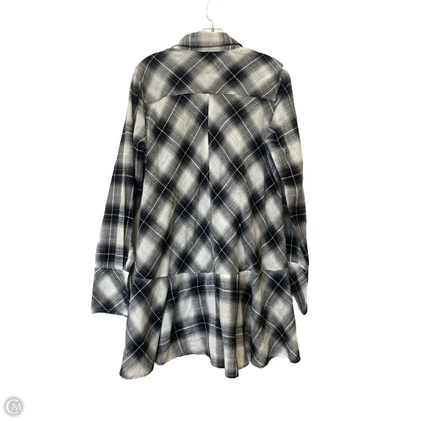 Top Long Sleeve By Listicle In Plaid Pattern, Size: L