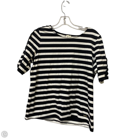 Top Short Sleeve By Anne Klein In Striped Pattern, Size: Mp