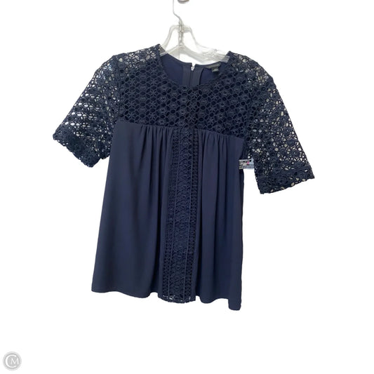 Top Short Sleeve By Ann Taylor In Navy, Size: Xs
