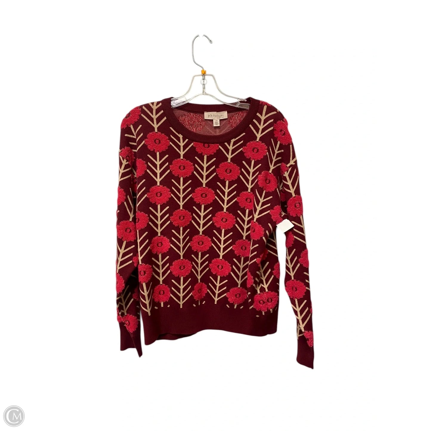 Sweatshirt Crewneck By Philosophy In Pink, Size: L