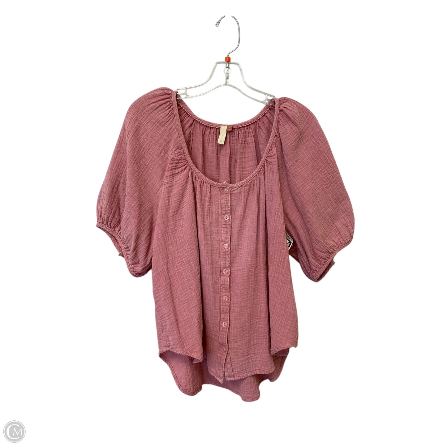 Top Short Sleeve By Pilcro In Pink, Size: L