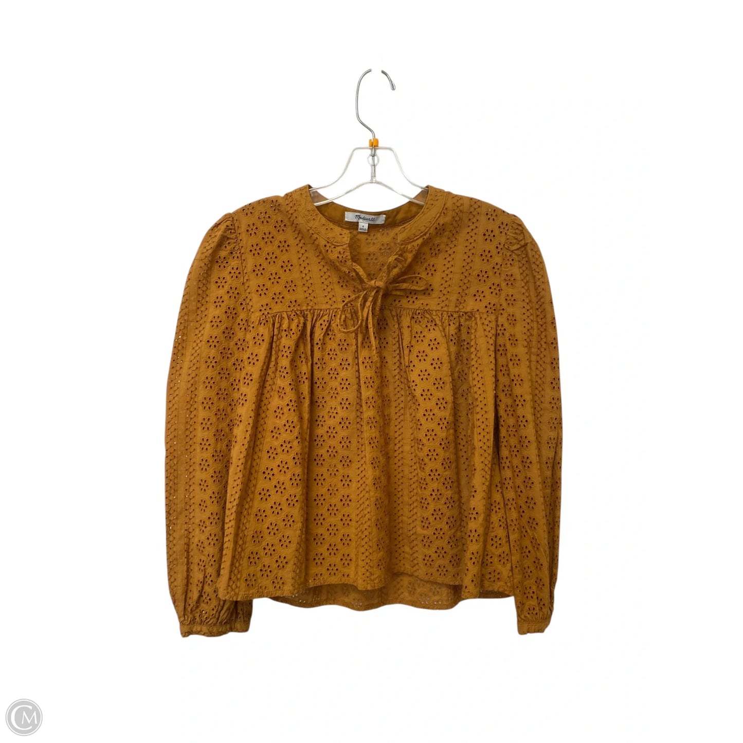 Top Long Sleeve By Madewell In Orange, Size: S