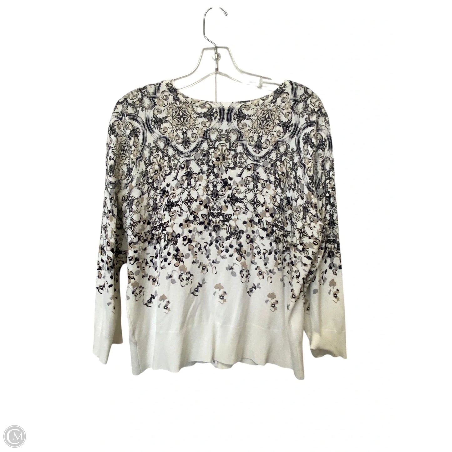 Sweater Cardigan By White House Black Market In Black & Cream, Size: Xl