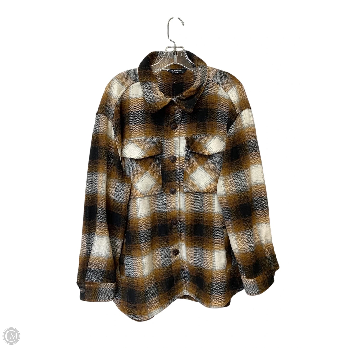 Top Long Sleeve By Members Mark In Plaid Pattern, Size: Xl