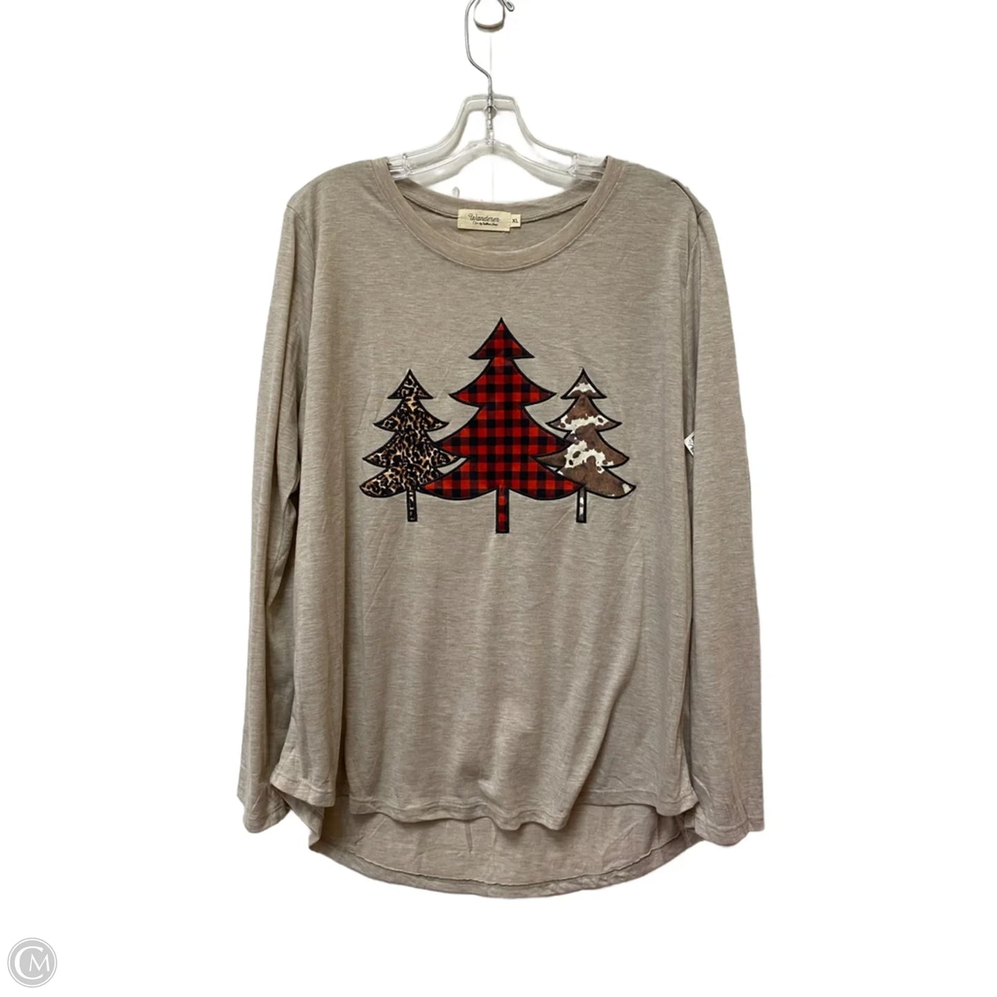 Top Long Sleeve Basic By Clothes Mentor In Tan, Size: Xl