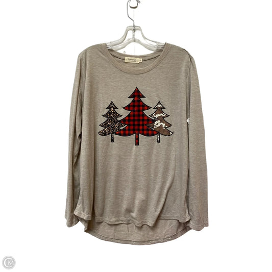Top Long Sleeve Basic By Clothes Mentor In Tan, Size: Xl