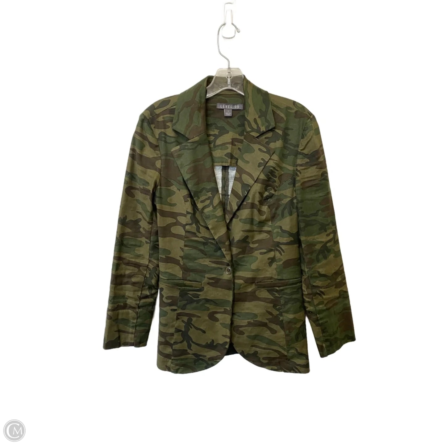 Blazer By Level 99 In Camouflage Print, Size: S