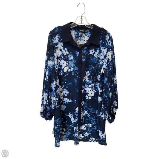 Top Long Sleeve By Investments In Blue, Size: M