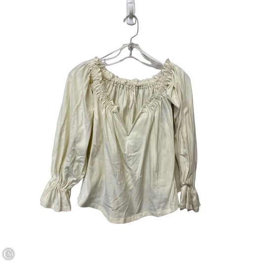 Top Long Sleeve Basic By Anthropologie In Cream, Size: Xs