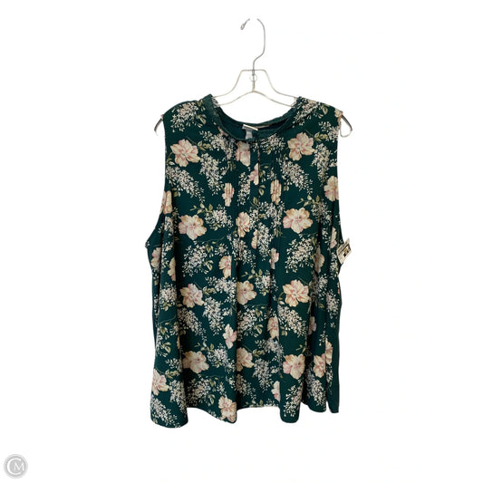 Top Sleeveless By A New Day In Floral Print, Size: 2x