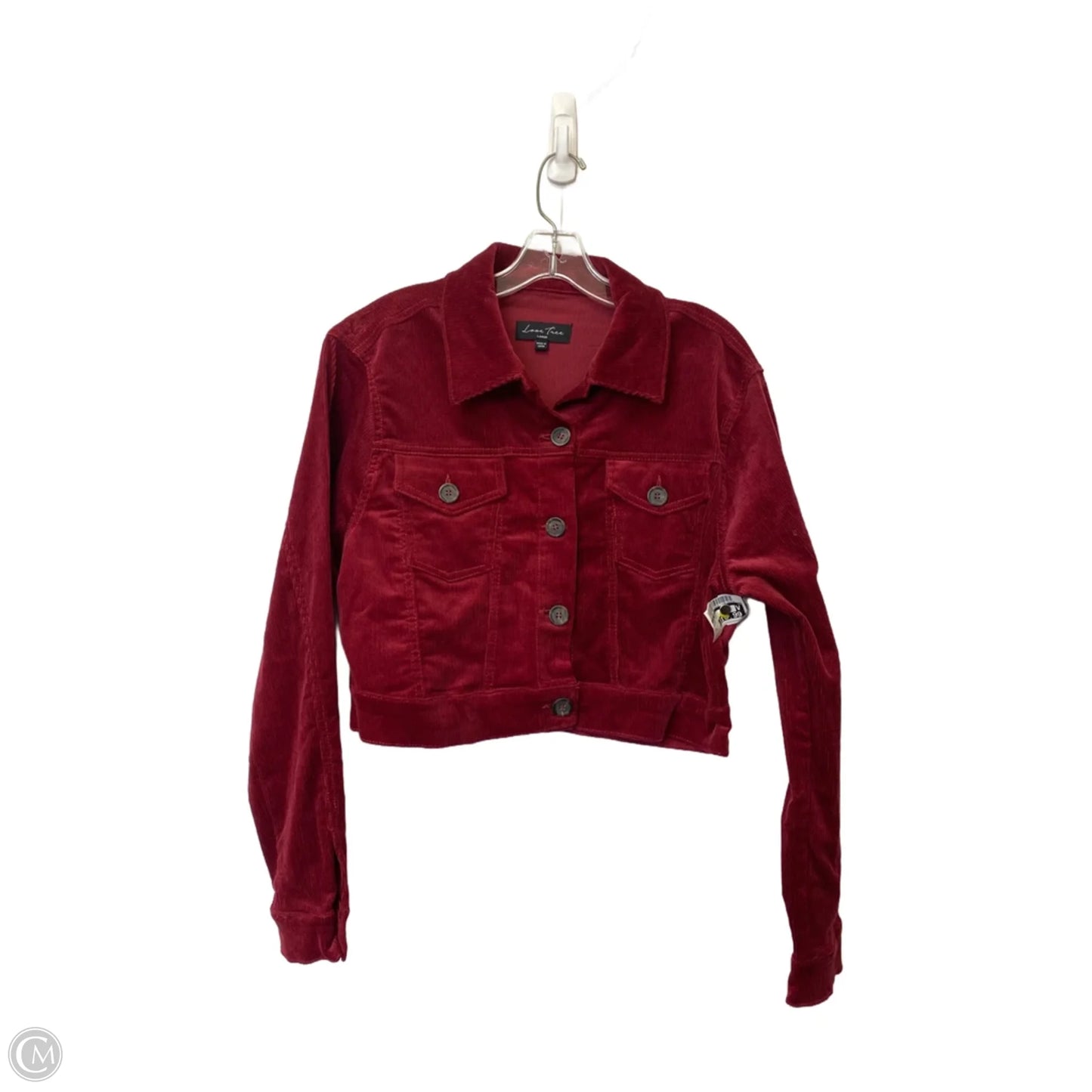 Jacket Shirt By Love Tree In Maroon, Size: L