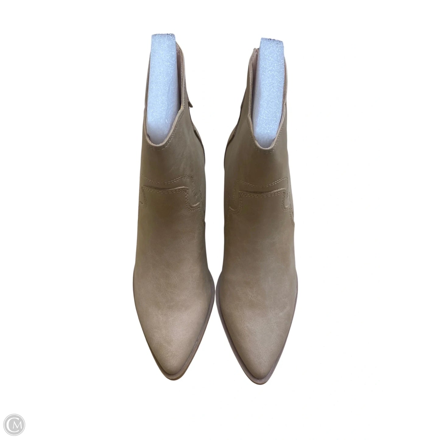 Boots Ankle Heels By Cme In Beige, Size: 8
