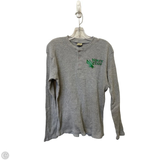 Top Long Sleeve By Cmc In Grey, Size: L