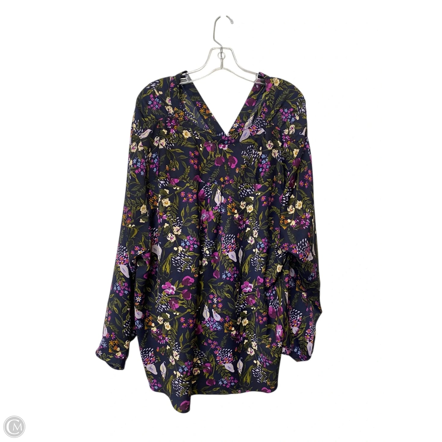 Top Long Sleeve By Ava & Viv In Floral Print, Size: 3x