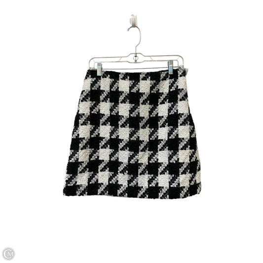 Skirt Midi By Loft In Black & White, Size: 4